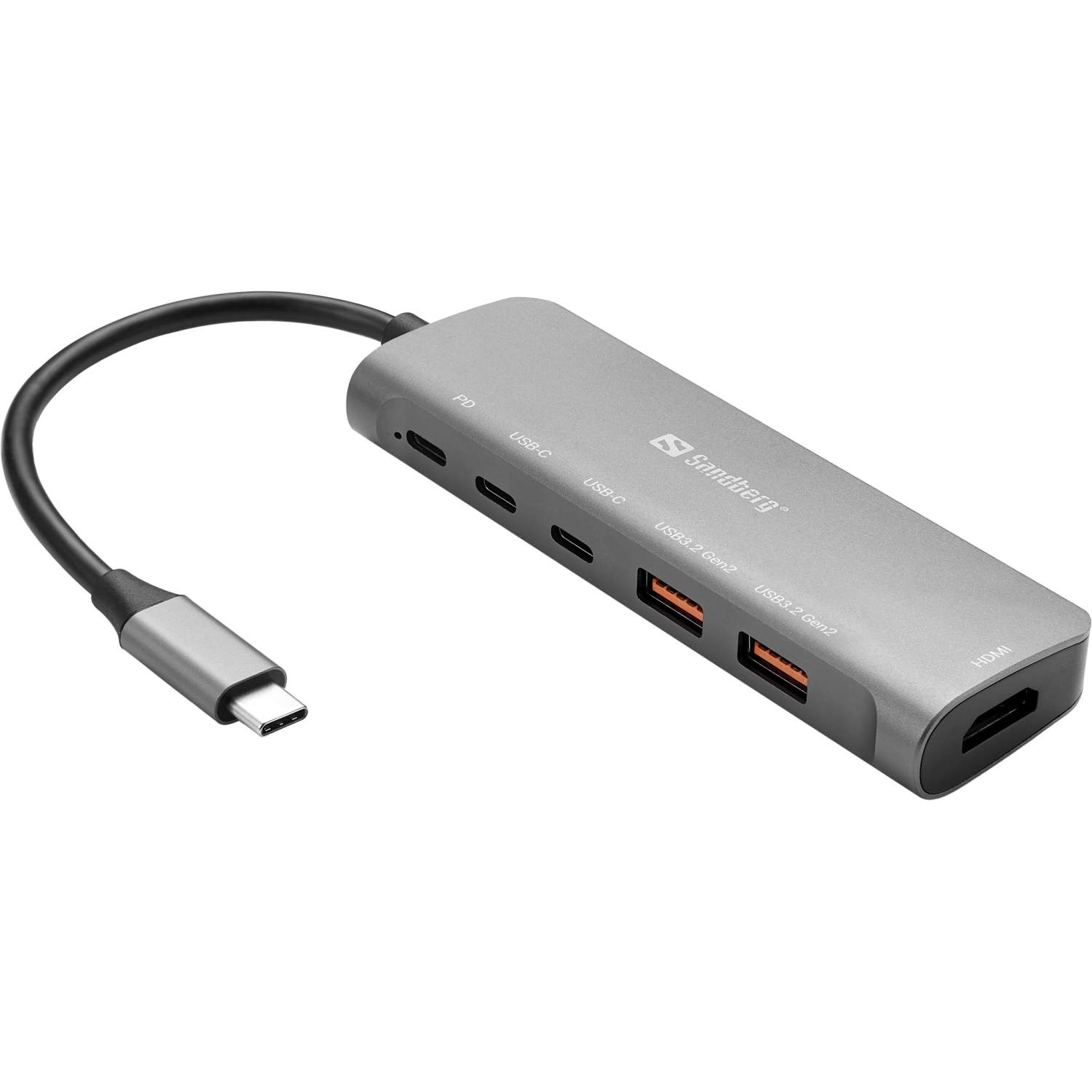 Sandberg 2xUSB-A Laptop Docks & Port Replicators - Aluminium