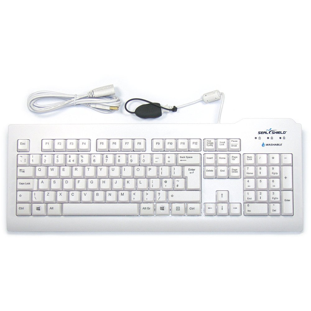 Seal Shield SILVER SEAL Keyboard White - THE Antimicrobial Washable Keyboard