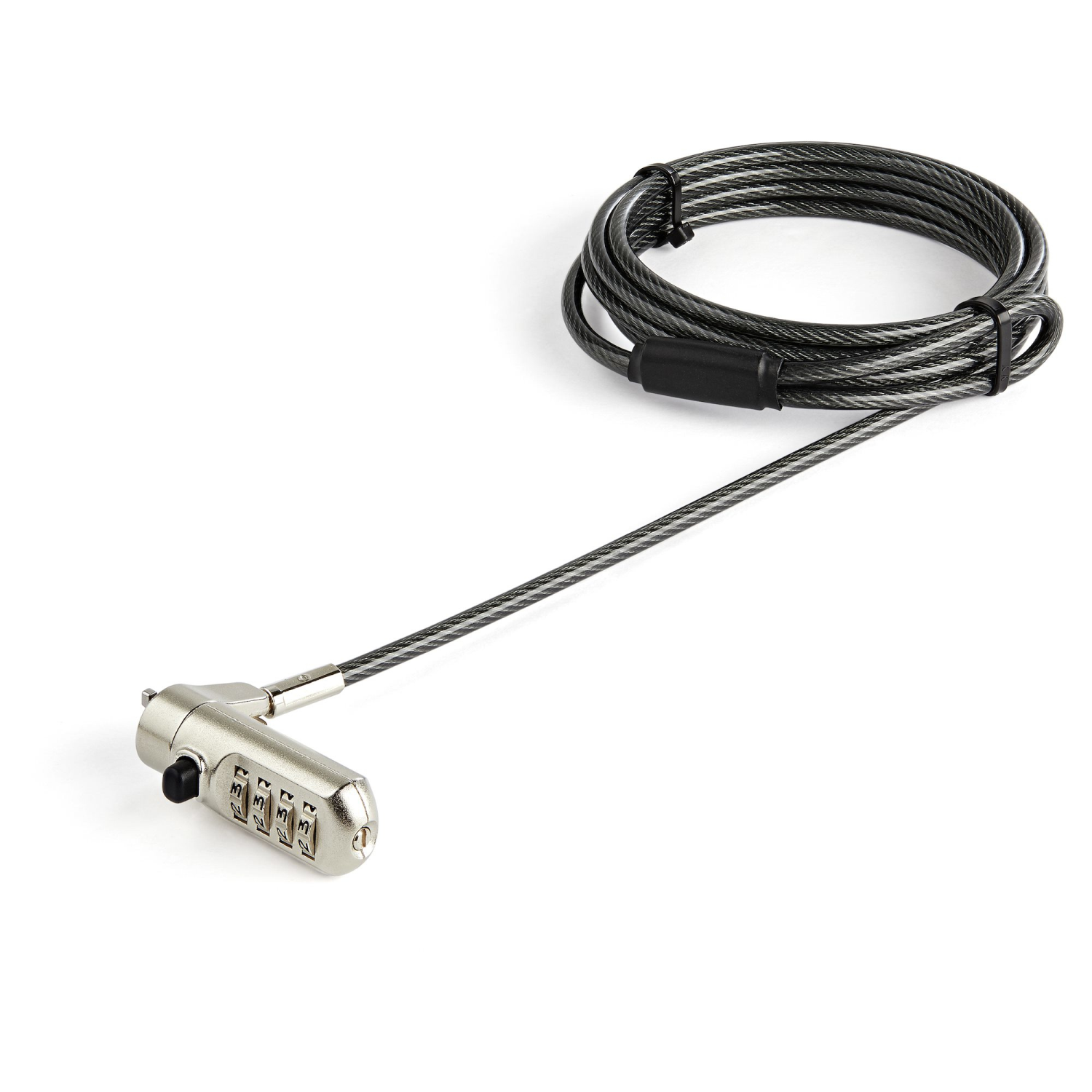 StarTech.com 6.5 (2m) Laptop Cable Lock - Nano Slot Compatible 4 Digit Combination Security Cable Lock - Serialized Anti-Theft Vinyl Coated Steel Cable Lock for Nano Slot Computer/Device