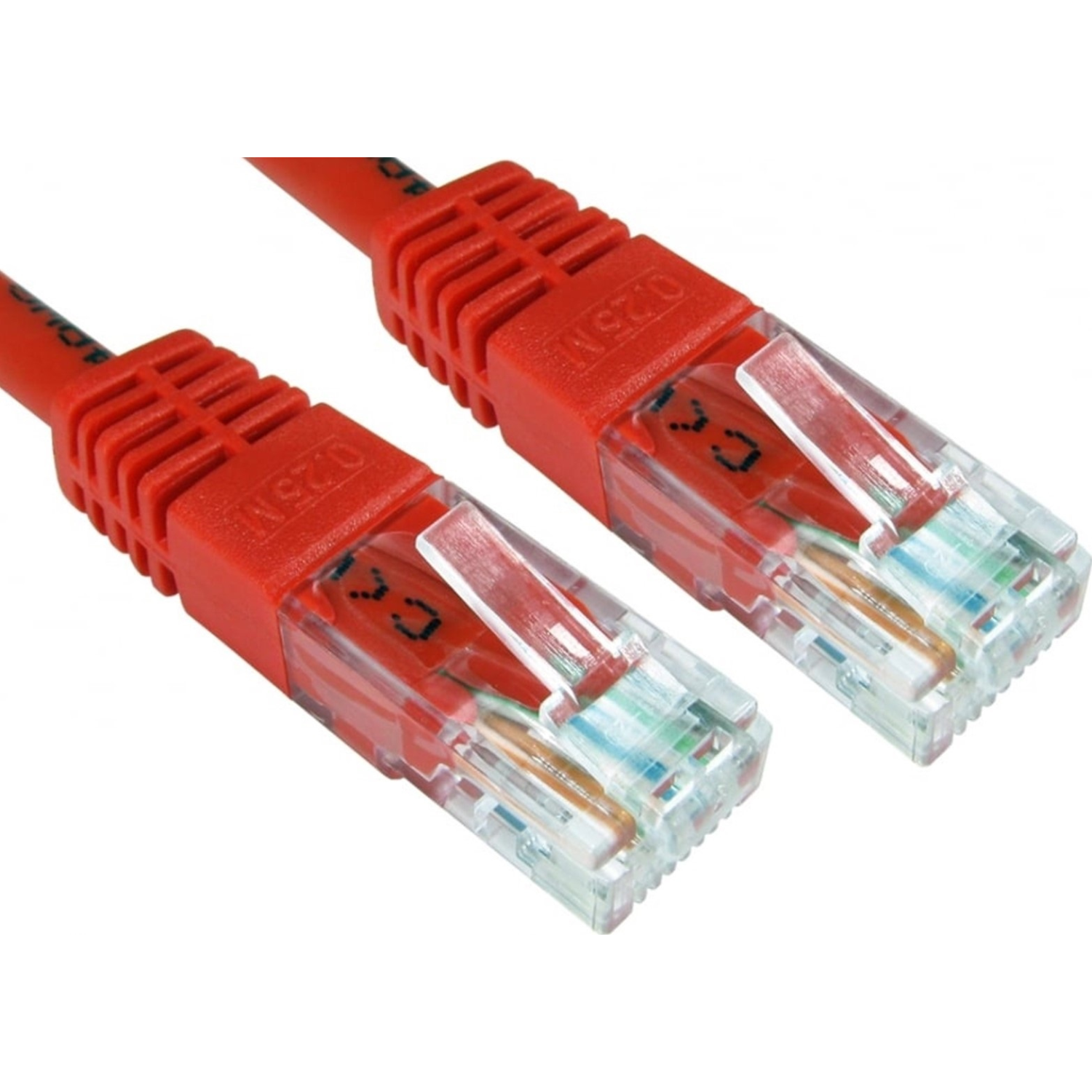 RJ45 (M) to RJ45 (M) CAT6 0.5m Red OEM Moulded Boot Copper UTP Network Cable