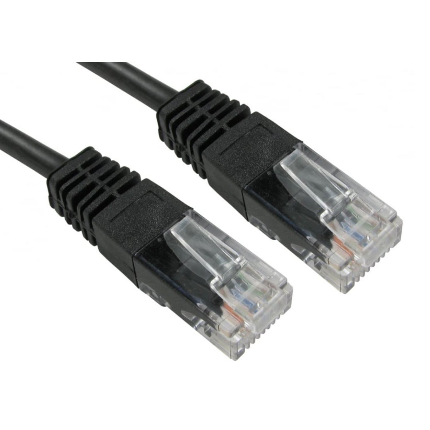 RJ45 (M) to RJ45 (M) CAT5e 1m Black OEM Moulded Boot Copper UTP Network Cable