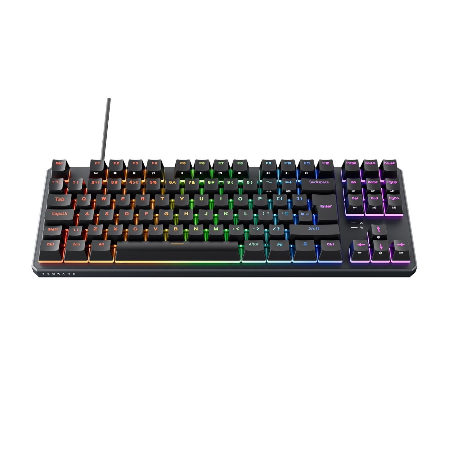TECWARE Phantom+ RGB Mechanical with Wraith Red Switches UK Layout Gaming Keyboard Black