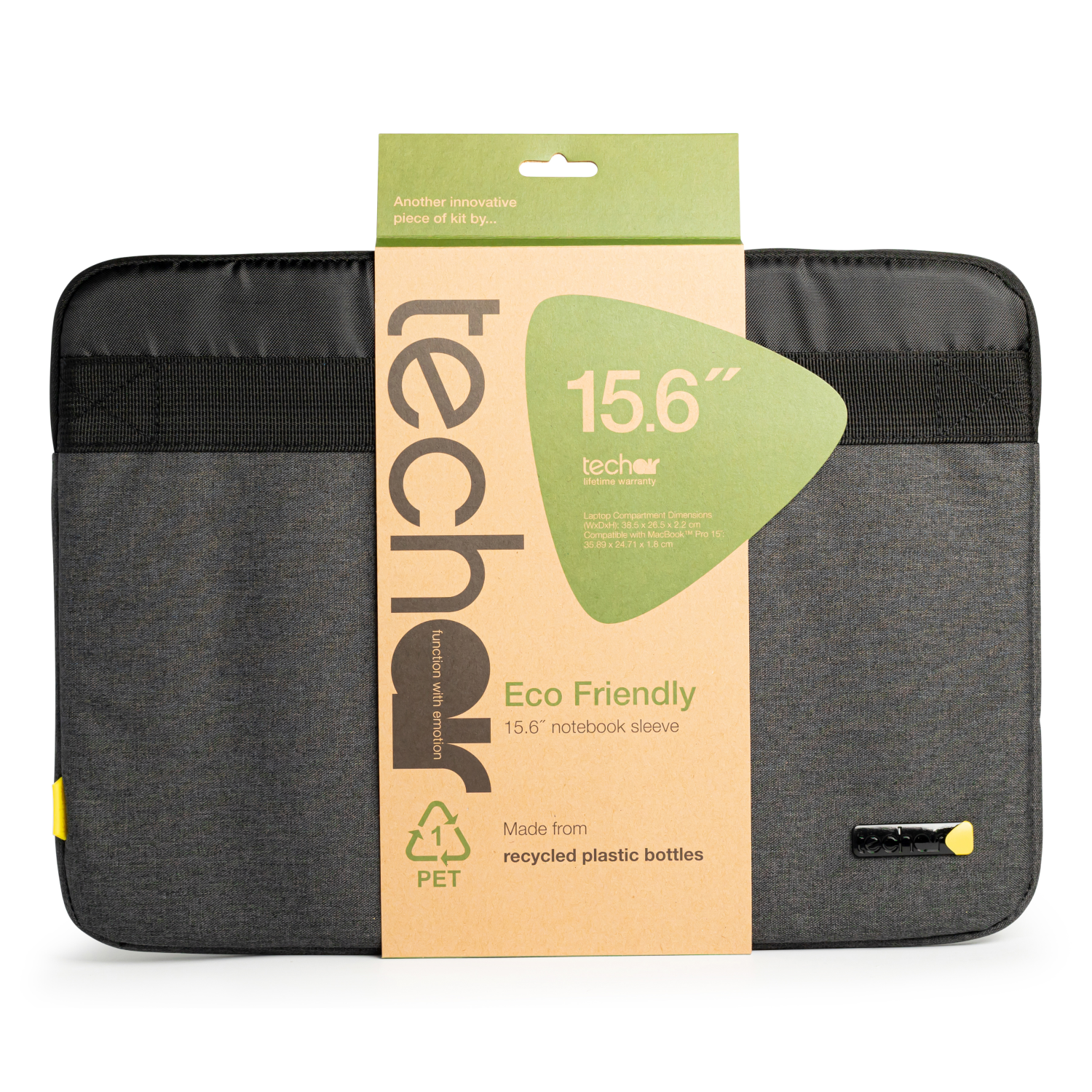 Techair Eco essential 39.6 cm (15.6") Sleeve case Grey