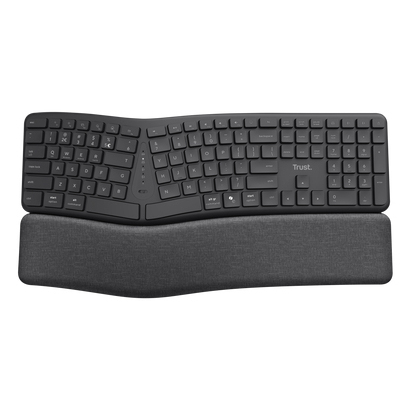 Trust Keyra Ergonomic multidevice wireless keyboard - Black
