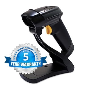Unitech 2D imager, 2.4m USB coiled cable, hands-free N-stand, 5 years warranty. Support USB-HID and USB-SPP.