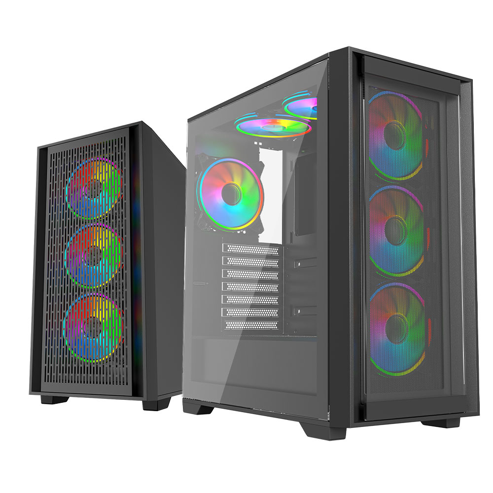 VIDA 6-Port Computer Cases - Black