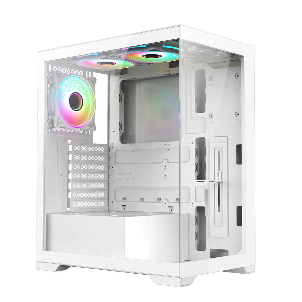 VIDA 6-Port Computer Cases - White