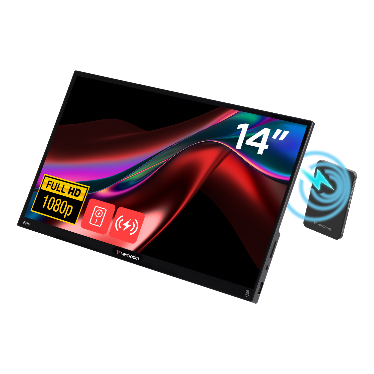 Verbatim 1080p Portable TVs & Monitors - 14 Inches - Black