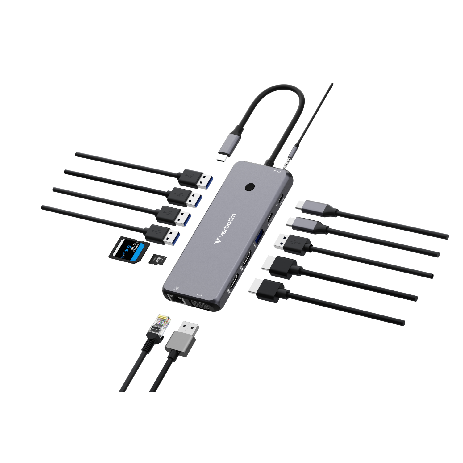 Verbatim CMH-14 Interface Hubs - Silver