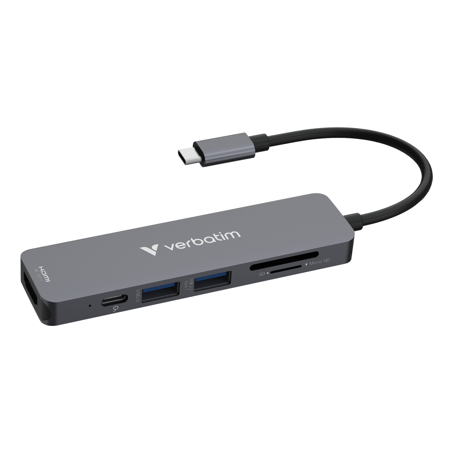 Verbatim USB-C Essentials Multiport Hub 6 ports: HDMI, USB-C PD, USB-A 3.2 Gen 1, USB-A, SD & microSD