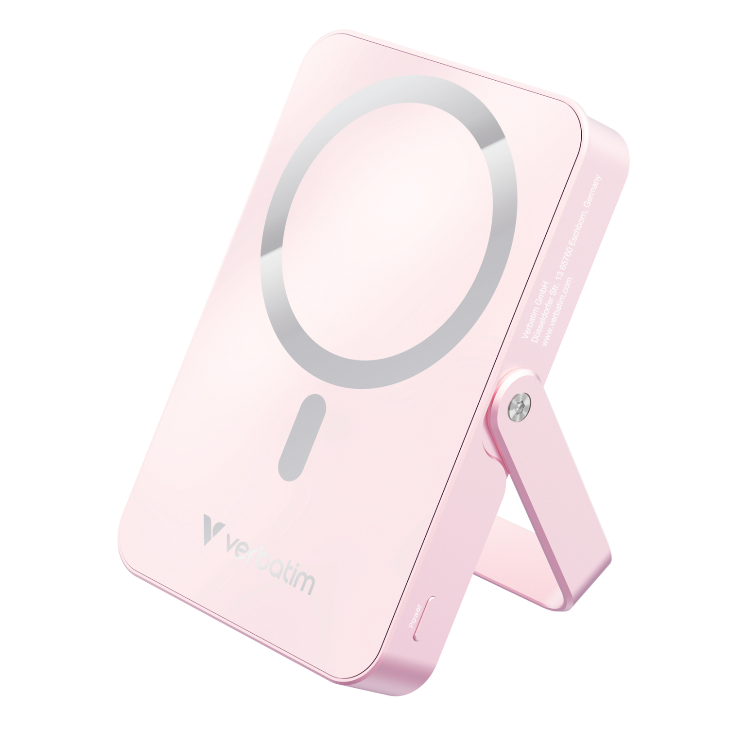 Verbatim Charge n Go Magnetic Wireless Power Bank with stand - 10000 mAh Pink