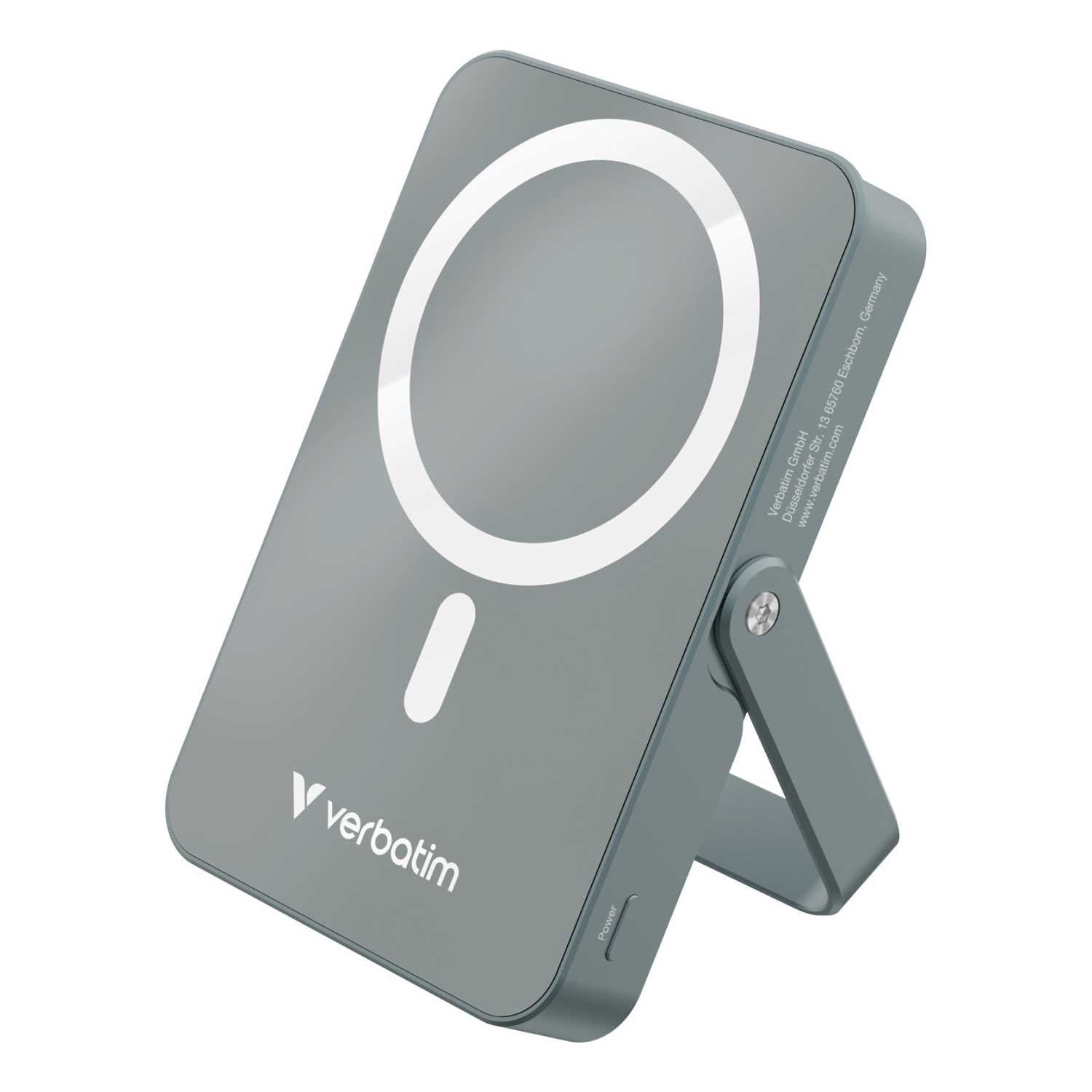Verbatim Charge n Go Magnetic Wireless Power Bank with stand - 10000 mAh Grey