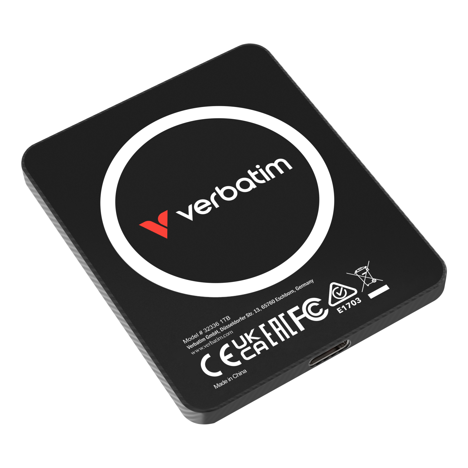 Verbatim SnapBack Ultra Slim SSD 1TB USB Type-C USB 3.2 Gen 2x2 Black