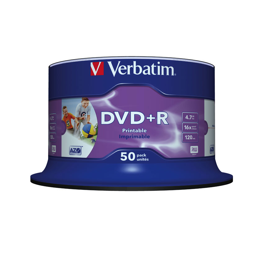 Verbatim DVD+R Wide Inkjet Printable No ID Brand