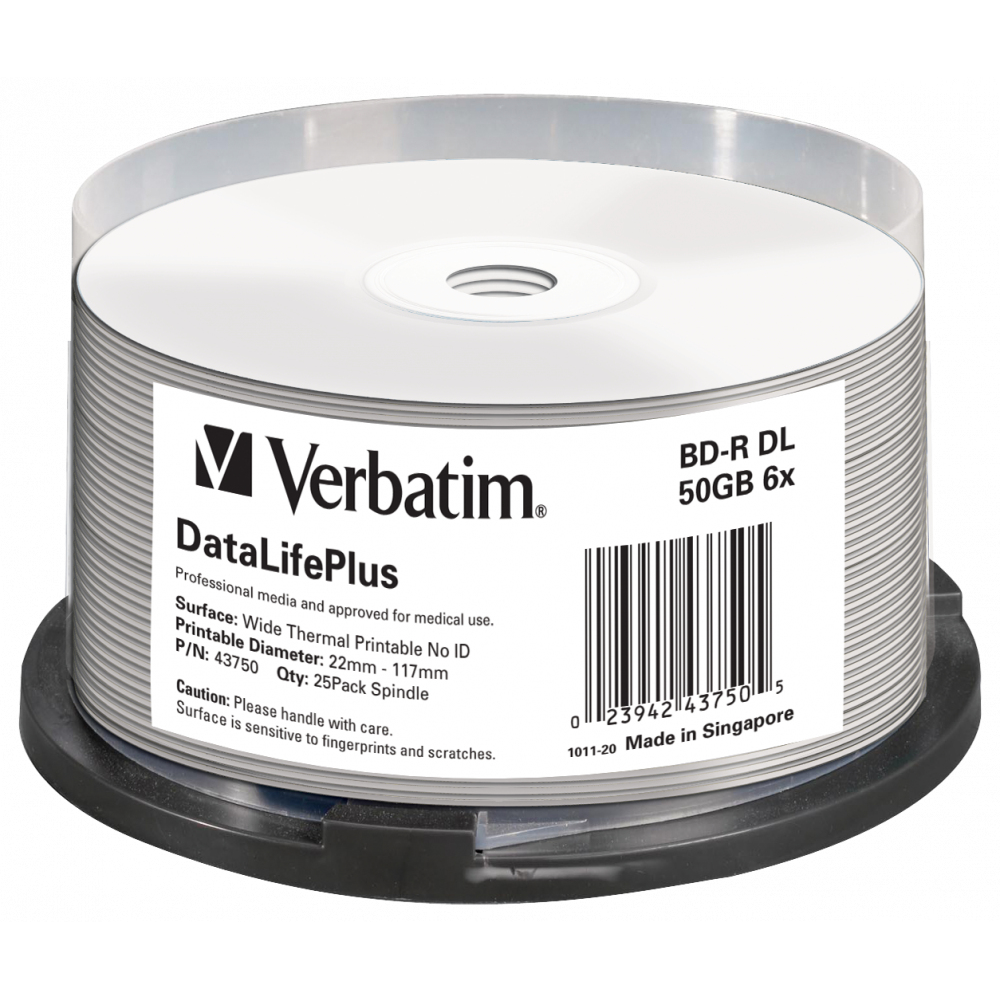 Verbatim 100GB Blank Blu-Ray Discs - White