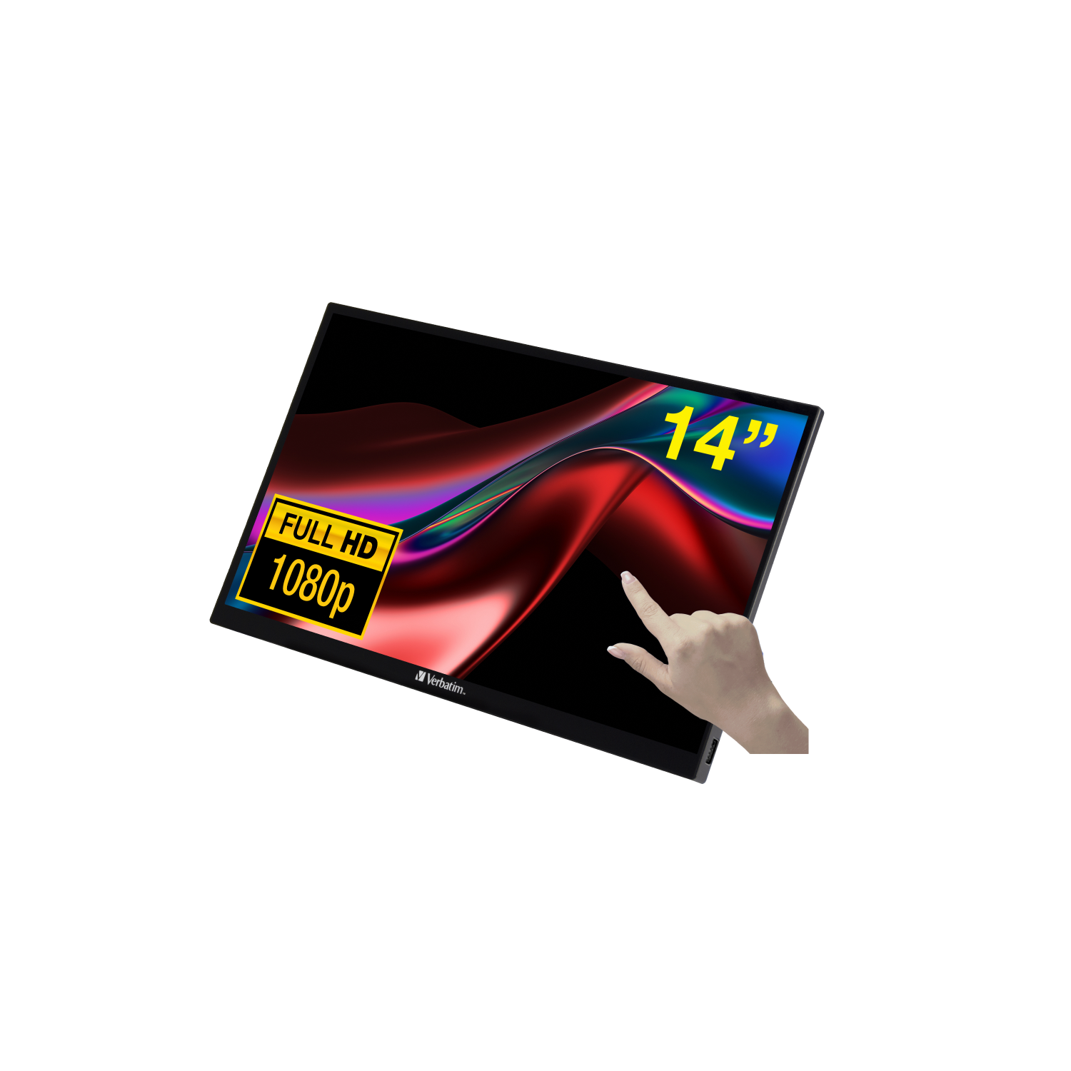 Verbatim 49591 computer monitor 35.6 cm (14") 1920 x 1080 pixels Full HD Touchscreen Black