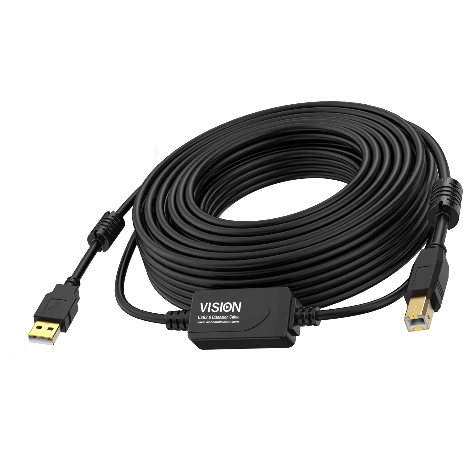 Vision TC 10MUSB+/BL/2 USB cable 10 m USB 2.0 USB A USB B Black