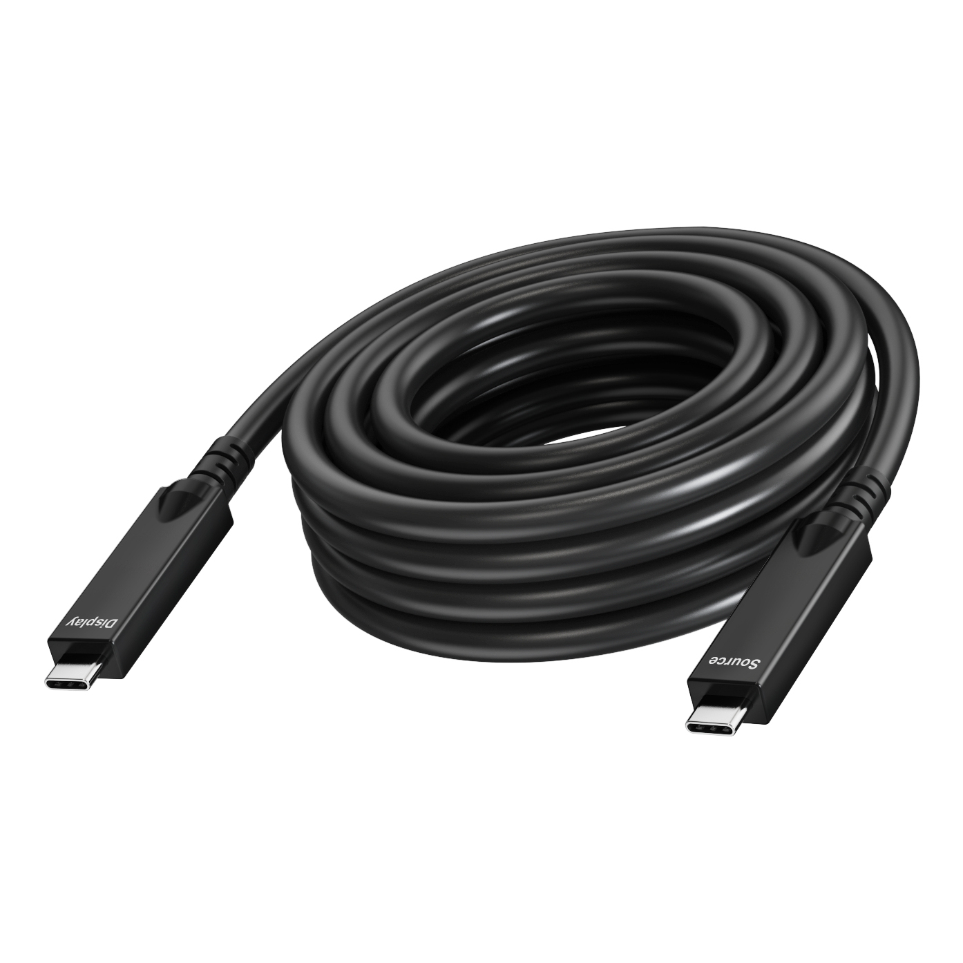 Vision Professional installation-grade USB-C cable - LIFETIME WARRANTY - Active optical cable - 2 lane supports DP 1.4 (16.2 Gbps) and USB 2.0 (480 Mbps) - 4 lane supports DP 2.1 (40 Gbps) and USB 3.2 (10 Gbps) - supports PD 60W charging current - reinfor