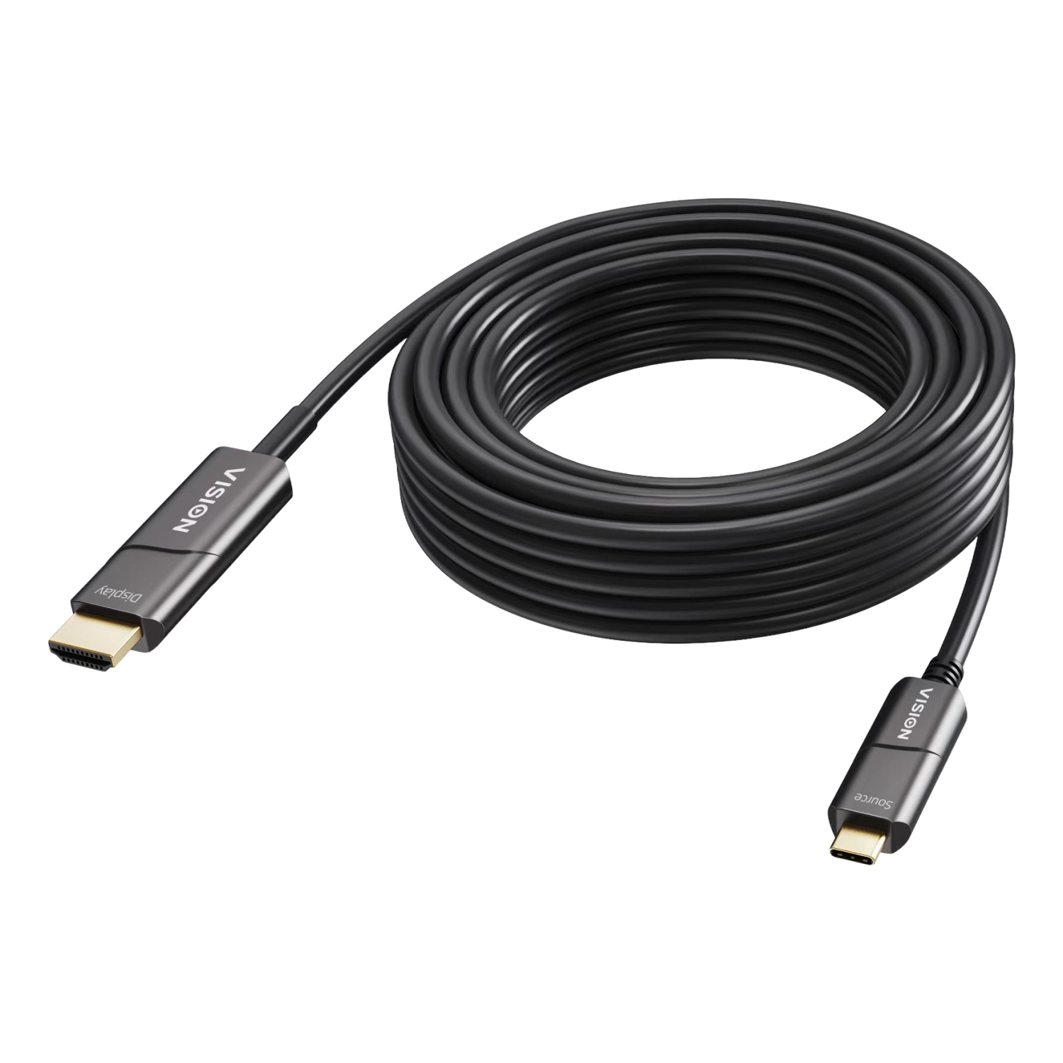 Vision TC 15MUSBCHDMI+/BL video cable adapter 15 m USB Type-C HDMI Type A (Standard) Black
