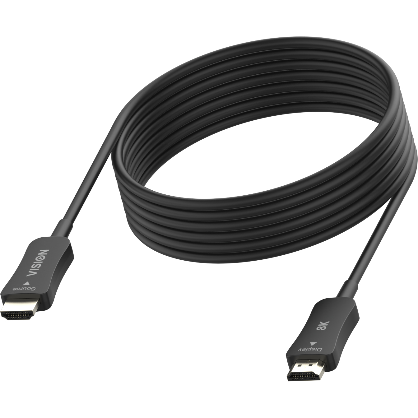 Vision 30 m HDMI cable - 8k at 60 hz or 4k at 120 hz - max resolution 7680 x 4320 - dynamic hdr 10 - earc - active om3 fibre optic - HDMI version 2.1 - hdcp version 2.2 - yuv 4:4:4 - 48 gbps bandwidth - HDMI (m) to HDMI (m) - outer diameter 8.7 mm - 26 aw