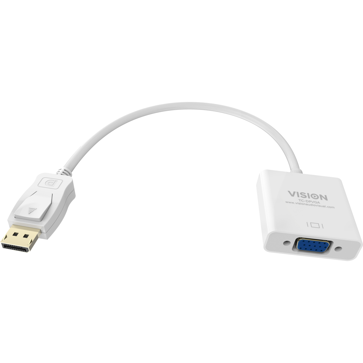 Vision TC-DPVGA video cable adapter 0.22 m VGA (D-Sub) DisplayPort White