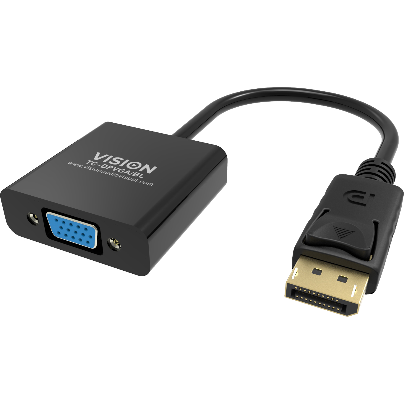 Vision TC-DPVGA/BL video cable adapter DisplayPort VGA (D-Sub) Black
