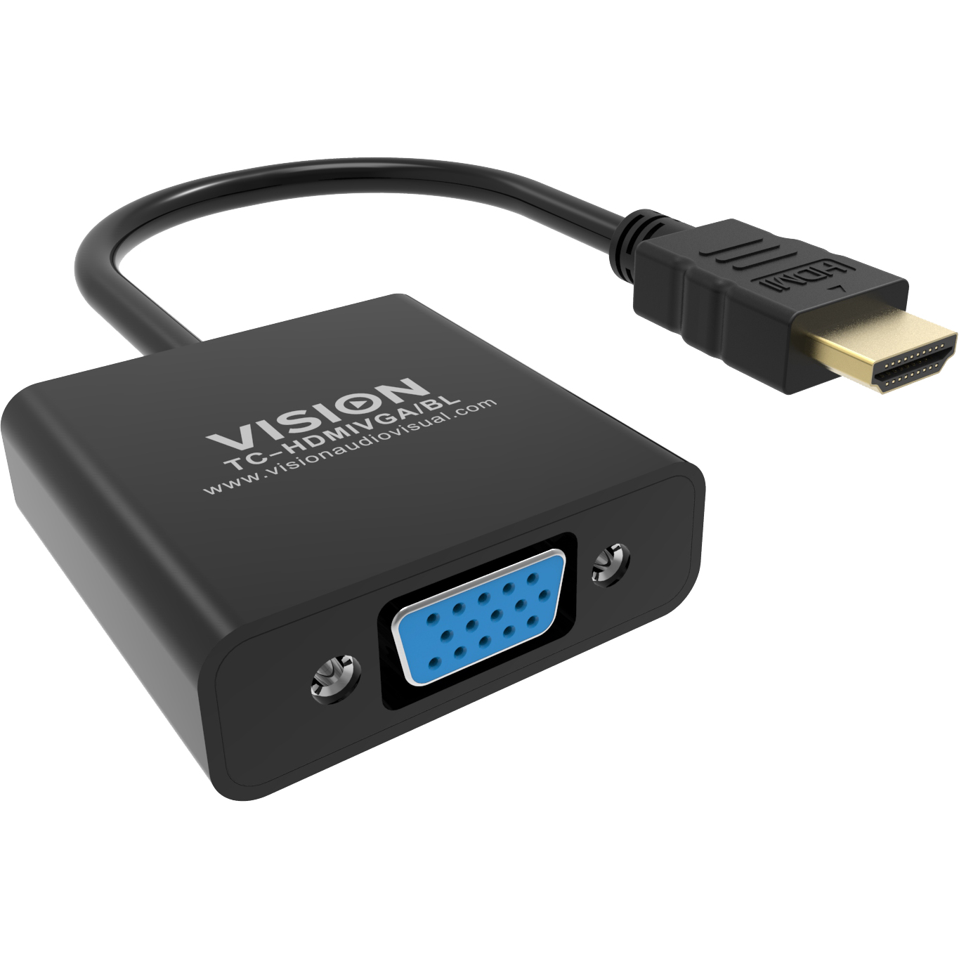 Vision TC-HDMIVGA/BL video cable adapter 0.23 m HDMI Type A (Standard) VGA (D-Sub) Black