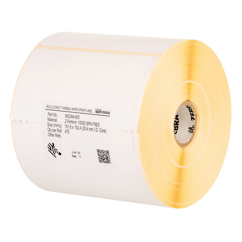 Zebra 1000T Printer Labels - White