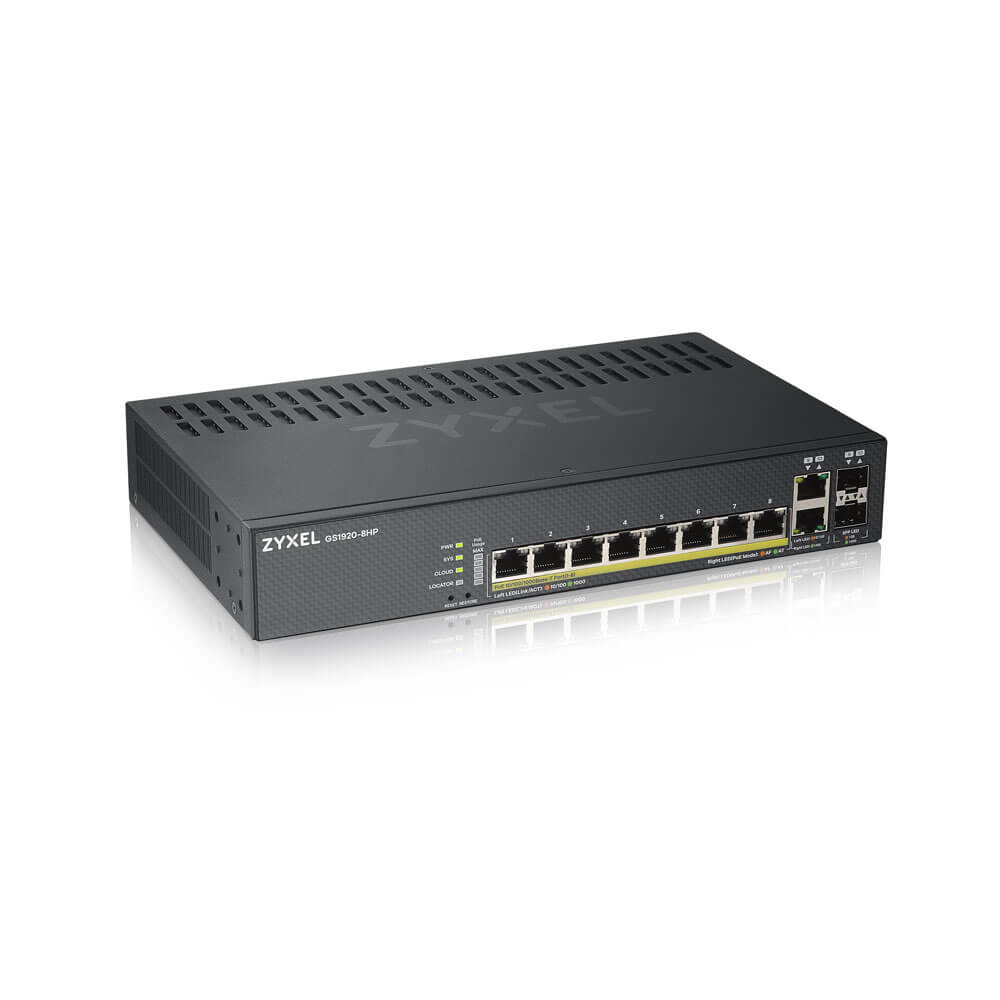 ZyXEL GS1920-8HPv2 Network Switches - 256MB - Black
