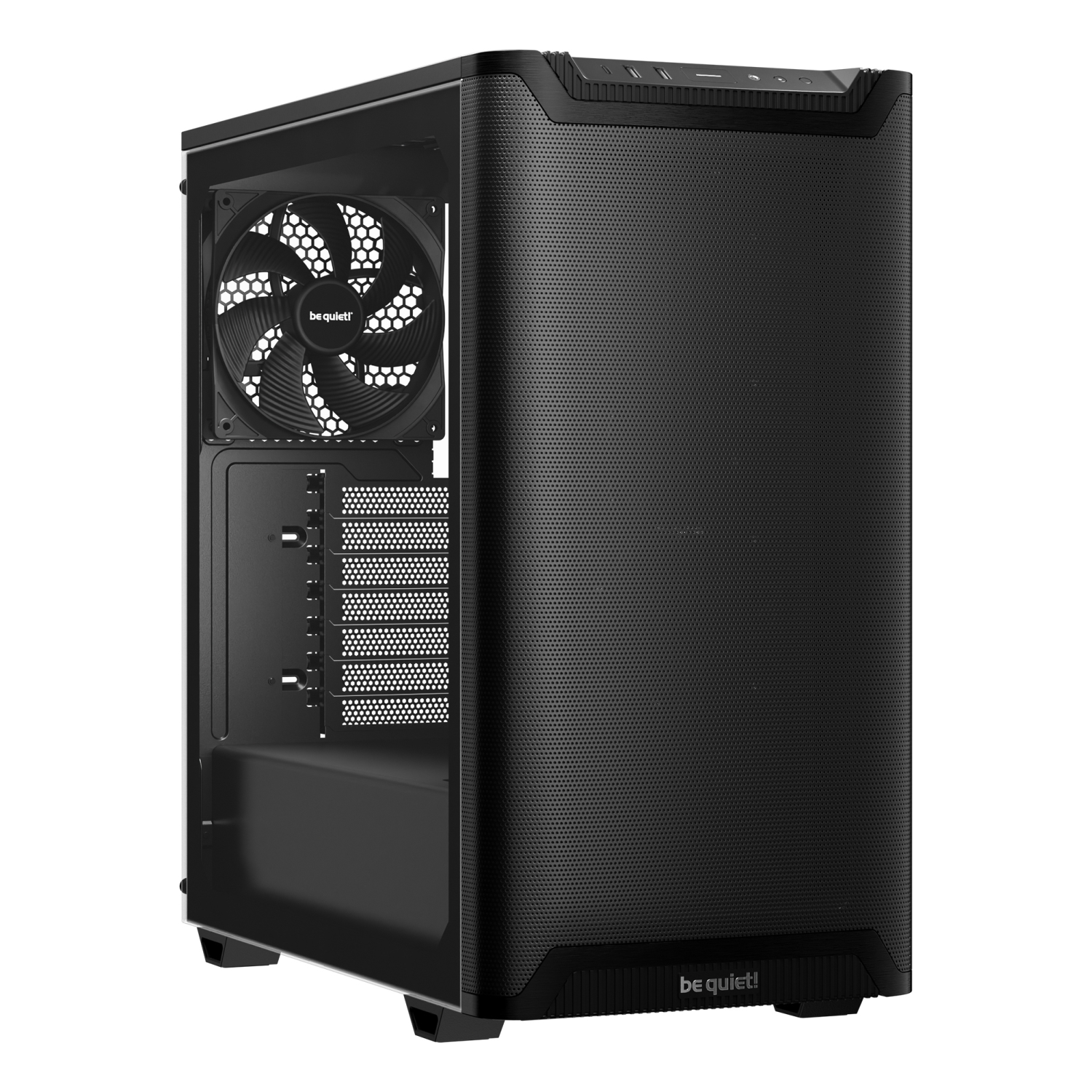 be quiet! Be Quiet! Pure Base 501 Airflow Window Gaming Case, ATX w/ Glass Side, Compact Design, 2 Pure Wings 3 Fans, High Airflow Front & Top, USB-C, Black
