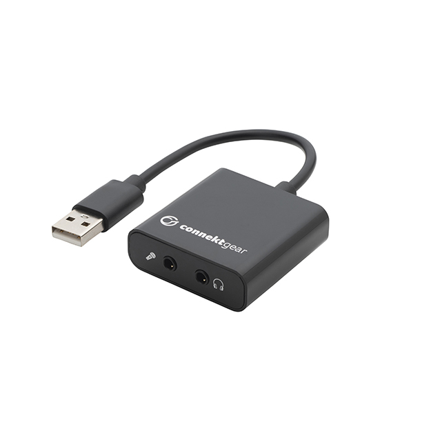 connektgear USB A to 2 x 3.5mm Stereo Jack Adapter A Male to 2 x 3.5mm Female