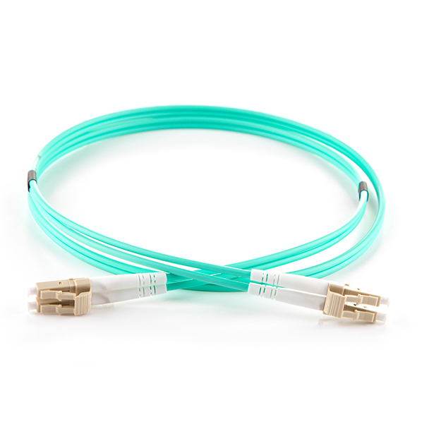 connektgear 10m Duplex Fibre Optic Multi-Mode Cable OM3 50/125 Micron LC to LC - Aqua