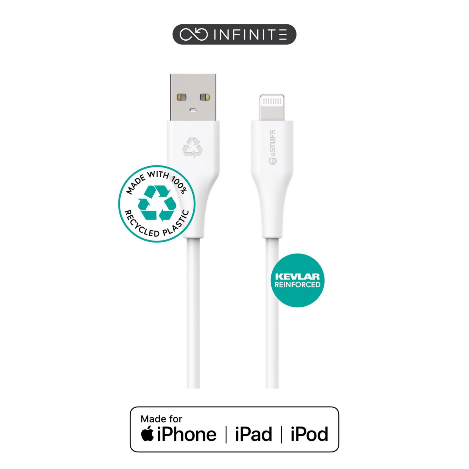 eStuff ES601270 Lightning Cables - White
