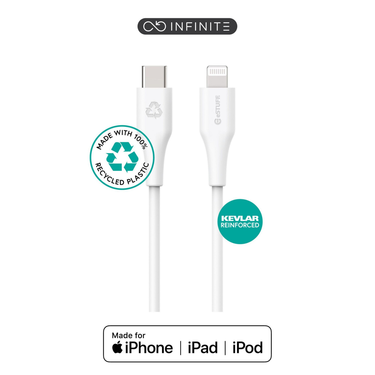 eStuff ES602170 Lightning Cables - White
