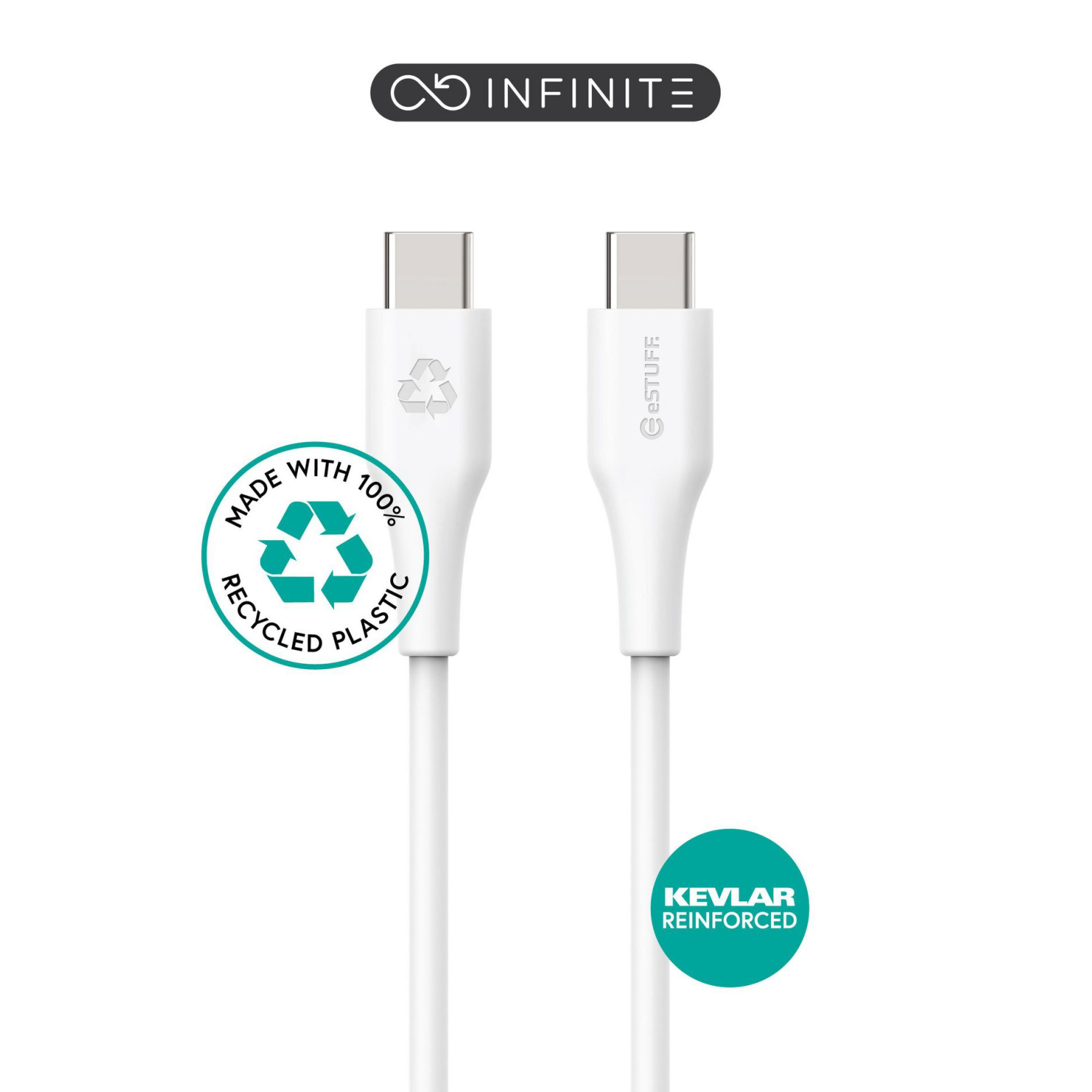 eStuff ES604170-BULK USB Cables - White