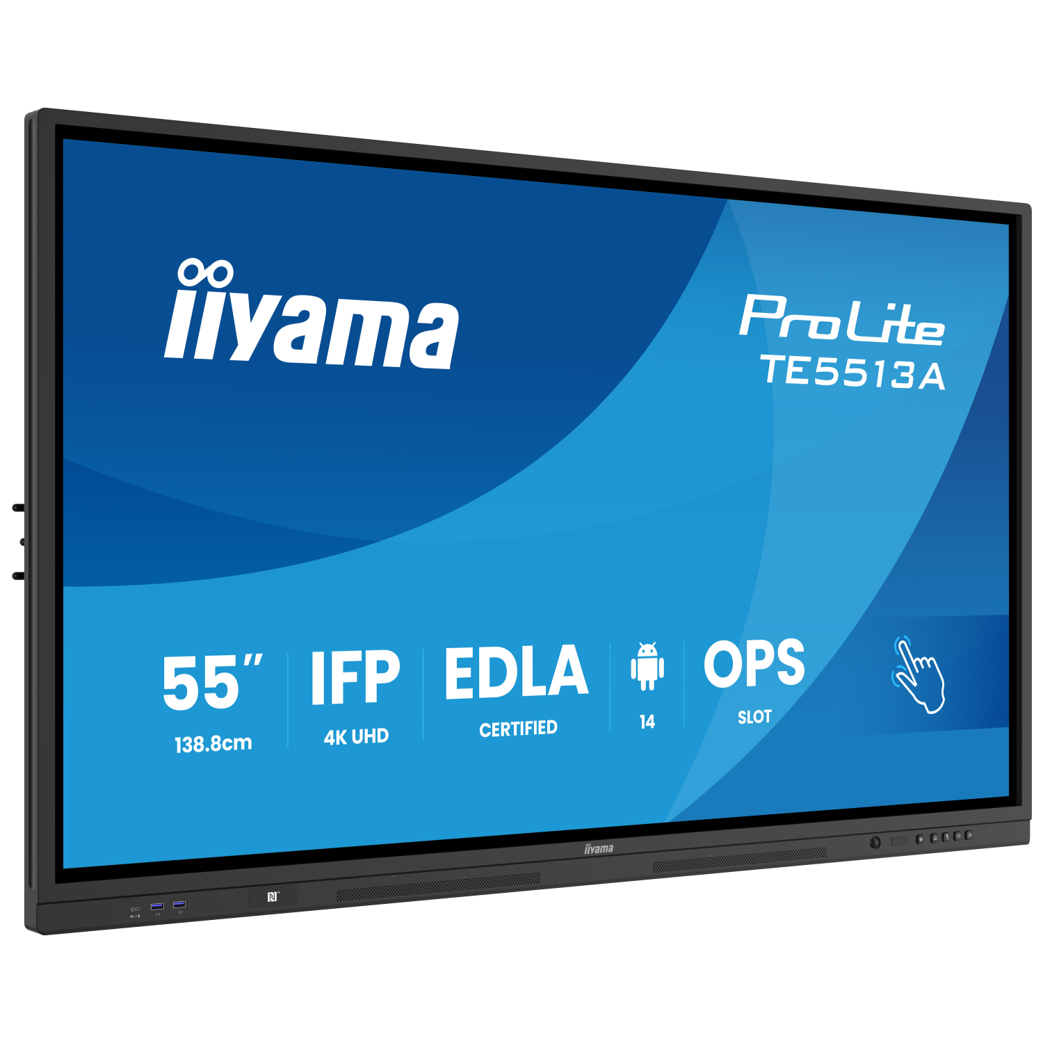 iiyama TE5513A-B2AG Signage Display 138.7 cm (54.6") Wi-Fi 4K Ultra HD Touchscreen Built-in processor Android