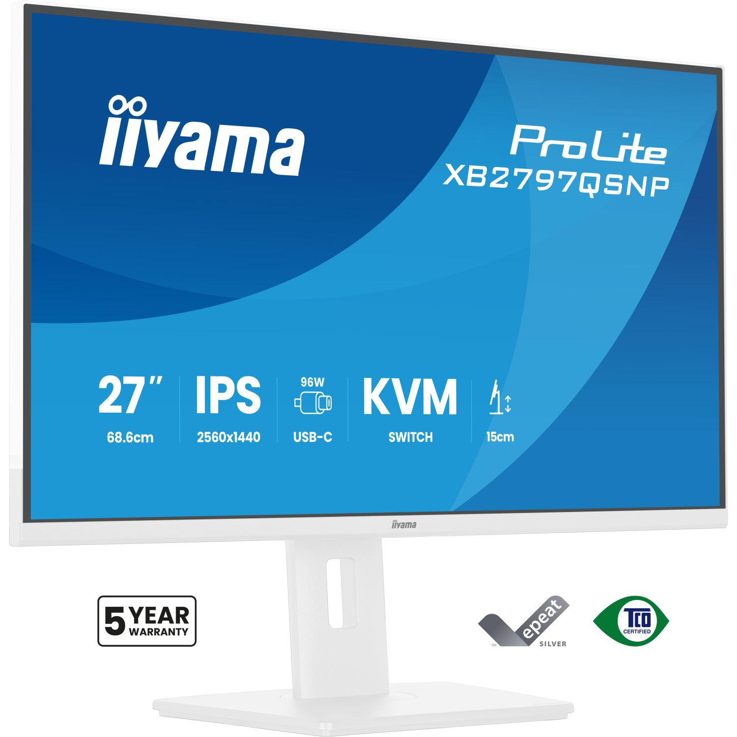 iiyama XB2797QSNP-W1 Computer Monitors - 27 Inches - White