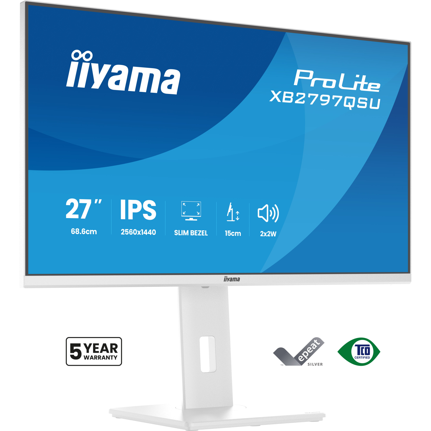 iiyama XB2797QSU-W1 Computer Monitors - 27 Inches - White