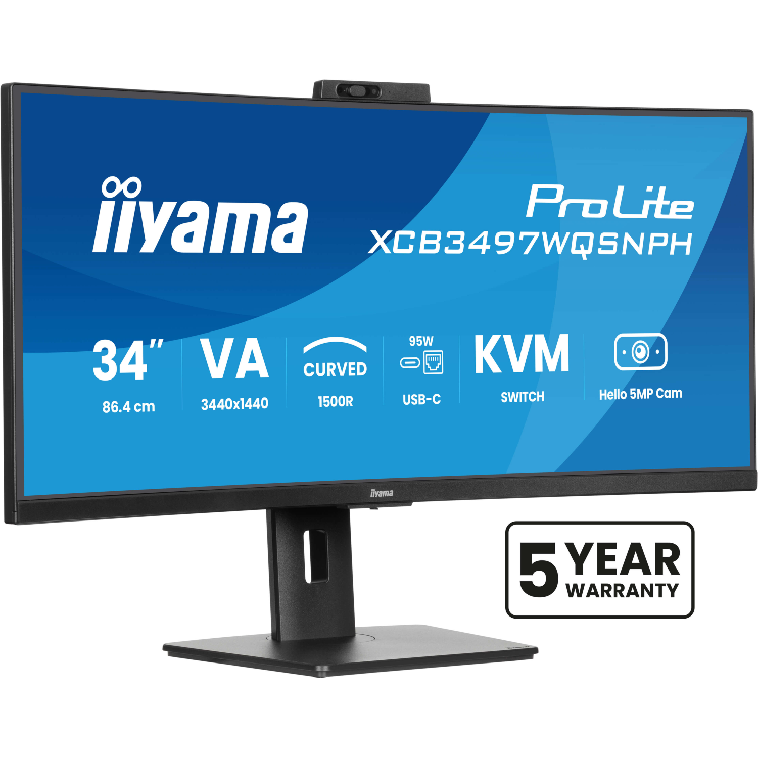 iiyama XCB3497WQSNPH-B1 Computer Monitors - 34 Inches - Black