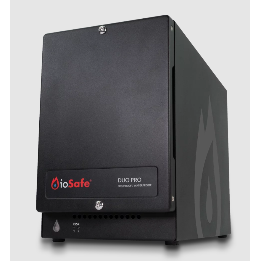 ioSafe 72402-1936-1200 ioSafe Duo Pro; Fireproof/Waterproof external storage; USB 3.2 Gen 2; RAID/JBOD; 2x2TB STD; EU+UK plug; 2YR DRS